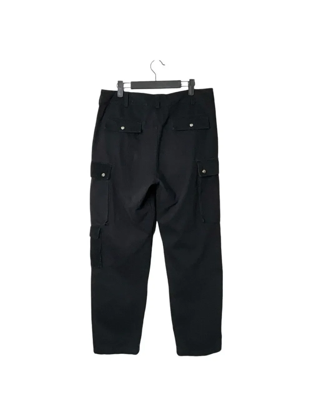 MAISON COTERIE 100% Cotton Black Cargo Denim Jeans Adjustable Hems Multi-Pocket - Picture 4 of 12